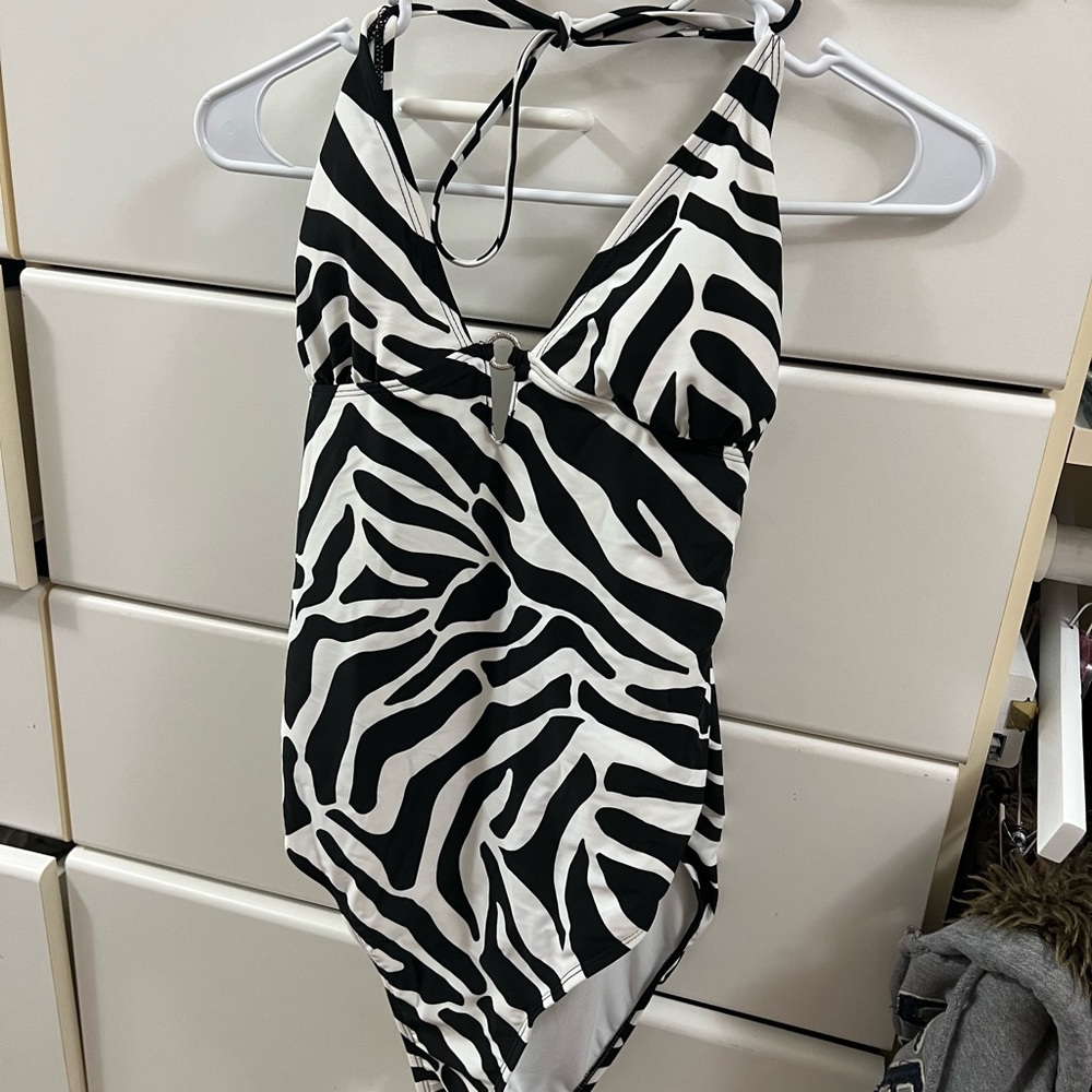 Old Navy Zebra Print One Piece Swimsuit